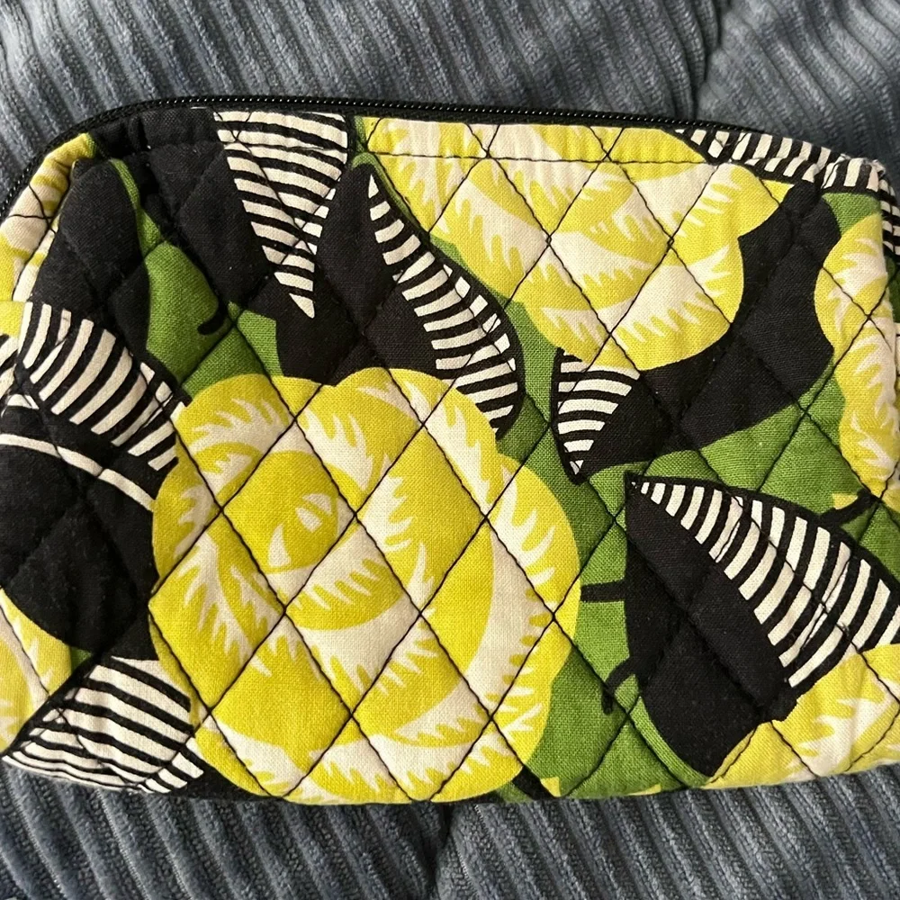 Green and Black La Neon Rose Vera Bradley Cosmetic Bag